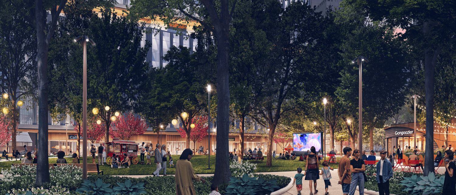 Kendall Common at twilight rendering